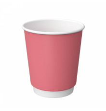 Бумажный двухслойный стакан для горячих напитков ProstoKap Розовый 250 мл диаметр 80 мм