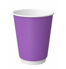 Бумажный двухслойный стакан для горячих напитков ProstoKap Фиолетовый 350 мл диаметр 90 мм