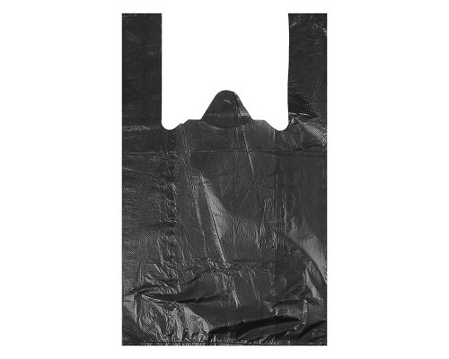 Пакет-майка Черный 25×45 cм толщиной 9 мкм без печати