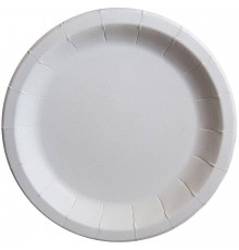 Тарелка бумажная белая с бортом мелованная d=230 мм