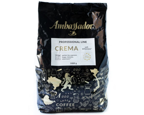 Кофе в зернах Ambassador Crema Professional series в эконом пакете 1 кг