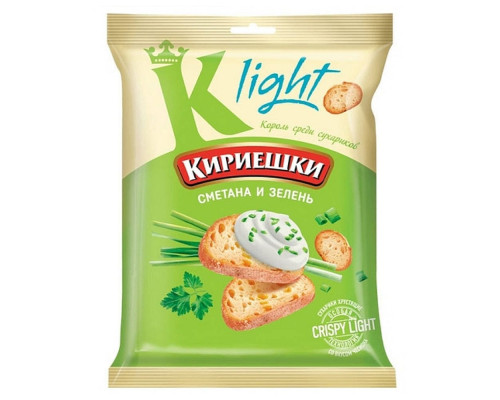 Сухарики Кириешки Light Сметана и зелень 33 грамма