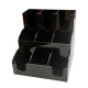 Барная стойка 310×310×305 мм Чёрный глянцевый акрил 9 отделений (3 д/стаканов, 6 д/аксессуаров)