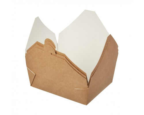 Картонный контейнер Fold Box с клапанами 900 мл крафт-белый 150×115×52 мм