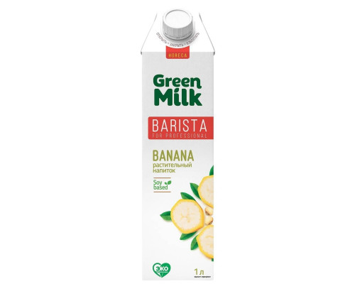 Напиток Green Milk Professional Banana банановый на соевой основе 1000 мл