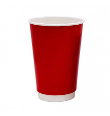 Бумажный 2-слойный стакан Красный d=90 400 мл