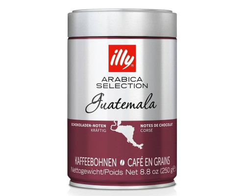 Кофе в зернах illy Monoarabica Guatemala100% моносорт Арабики из Гватемалы 250 г в жестяной банке