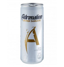 Энергетический напиток Adrenaline Zero Sugar 0% Silver Energy серебристый 449 мл жестяная банка