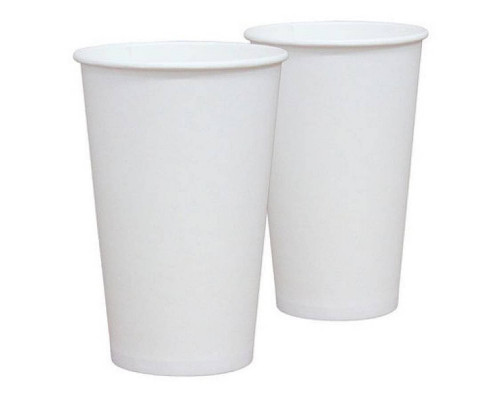 Белый бумажный стакан для горячих напитков 400 мл d=90 мм