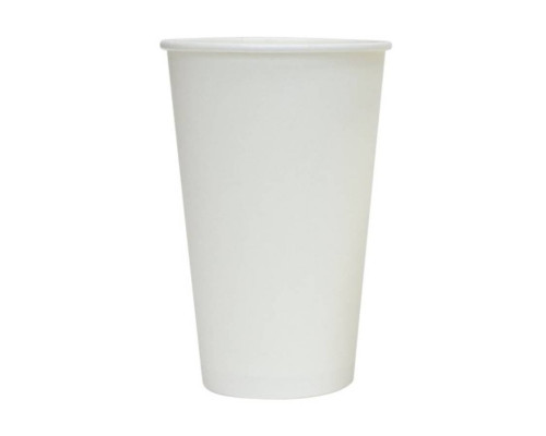 Белый бумажный стакан для горячих напитков 400 мл d=90 мм