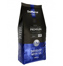 Кофе натуральный зерновой жареный DeMarco Fresh Roast Premium в пакете 1 кг