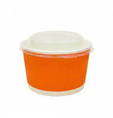 Супница Complement бумажная круглая гофрированная Оранжевая волна 520 мл d=110 мм