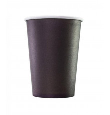 Бумажный однослойный стакан Huhtamaki SP9 Чёрный 200 мл диаметром 80 мм для горячих напитков