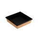 Картонный контейнер OneClick 950 мл 165×165×45 мм крафт/ чёрный