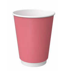 Бумажный двухслойный стакан для горячих напитков ProstoKap Розовый 350 мл диаметр 90 мм