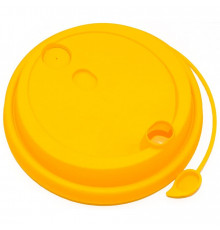 Пластиковая крышка с колпачком на поводке FLIP-TOP Желтая Матовая диаметр 90 мм