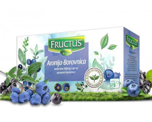 Чай пакетированный Fructus травяной с черникой и аронией 20 пак. × 2.5 г