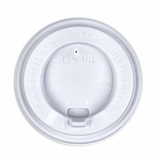 Пластиковая Белая крышка для горячих напитков с отламываемым клапаном d=90 мм