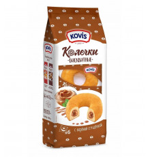 Бисквитное сдобное колечко Kovis с вареной сгущенкой 40 грамм в индивидуальной упаковке