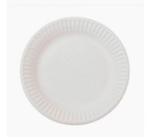 Тарелка бумажная белая Ромашка ламинированная d=180 мм