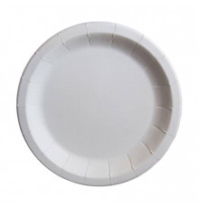Тарелка бумажная белая с бортом ламинированная d=180 мм