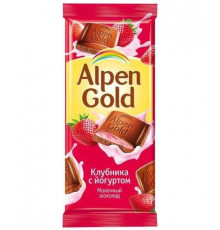 Шоколад Альпен Голд Клубника с Йогуртом Alpen Gold 90 г