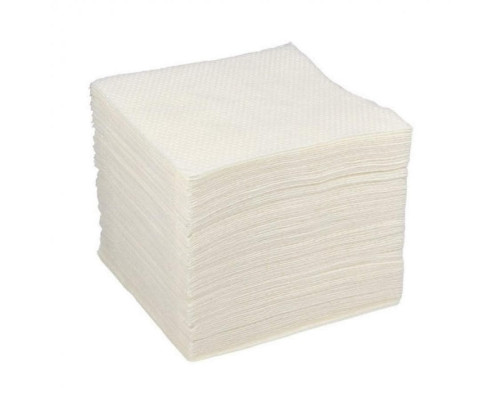 Одноразовые 1-слойные бумажные салфетки Complement Белые 24×24 см с тиснением пачка 100 шт.