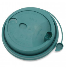 Пластиковая крышка с колпачком на поводке FLIP-TOP Темно-зеленая Матовая диаметр 90 мм