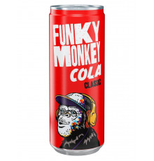 Газированный напиток Фанки Манки Кола Funky Monkey Cola 330 мл в жестяной банке
