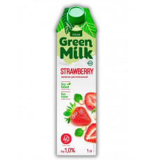 Напиток Green Milk STRAWBERRY Клубника на соевой основе 1 л тетрапак с крышкой