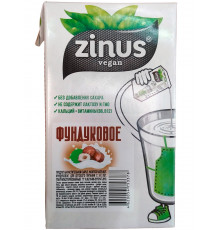 Напиток Zinus Vegan ультрапастеризованный на растительном сырье Фундуковое в тетрапаке 1 л