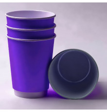 Бумажный стакан 2-слойный Фиолетовый d=90 350 мл