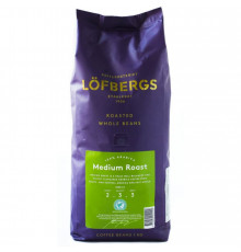 Кофе в зернах Lofbergs Medium Roas 100% Арабика Швеция в экономичном пакете 1 кг