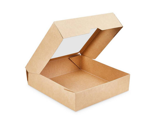 Картонный контейнер OneBox 1500 мл 200×200×50 мм Kraft