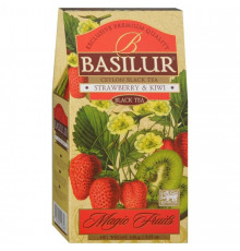 Чай чёрный Базилур листовой ароматизированный Клубника и киви 100 грамм