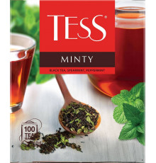 Чай чёрный байховый Tess MINTY – Тэсс Минти – с садовой и перечной мятой: 100 пак. по 1,5 г