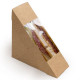 Картонная треугольная упаковка для сэндвича SANDWICH крафт 125×125×40 мм