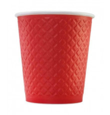 Бумажный стакан двухслойный Формация для горячих напитков Waffle Красный 250 мл d=80 по 25 шт./тубе