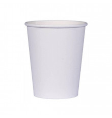 Бумажный однослойный стакан Huhtamaki SP9 Белый 200 / 260 мл для кофе и горячих напитков