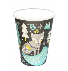 Бумажный стакан для горячих напитков Снежное рождество 300 мл d=90 мм