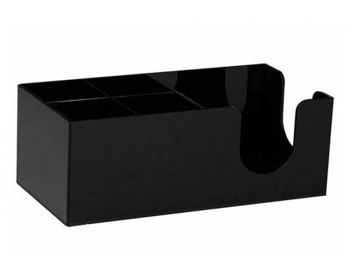 Органайзер барный черный пластиковый для салфеток и украшений, 5 отделений