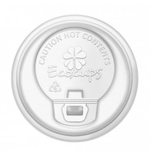 Крышка Белая PS с отламываемым клапаном Ecocups ∅ 80 мм для горячих напитков