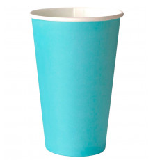 Однослойный Бирюзовый бумажный стакан для холодных напитков 500 max-600 мл диаметр 90 мм
