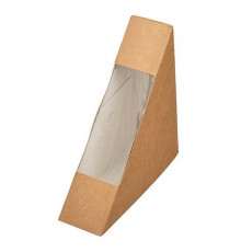 Контейнер бумажный для сэндвича Крафт /Белый 130×130×40 мм