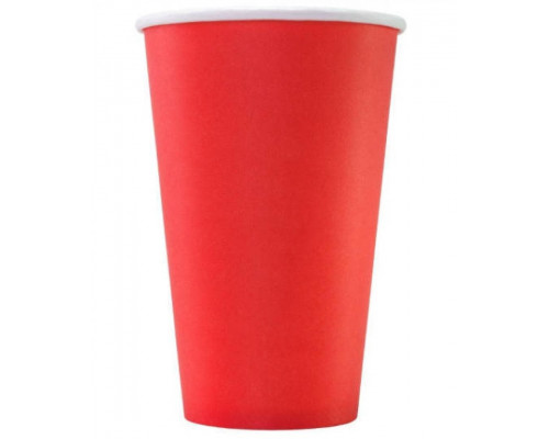 Красный бумажный стакан 300 мл диаметром 80 мм для кофе и горячих напитков