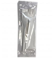 Набор столовых приборов 4 предмета: вилка, нож 165 мм, зубочистка, салфетка 24×24 см
