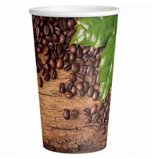 Бумажный стакан Кофейные зерна Микс d=90 400 мл