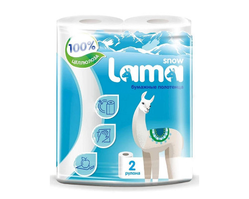 Полотенце бумажное Snow Lama 2-слойное 2 рулона в пачке