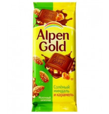 Шоколад Alpen Gold Соленый Миндаль и Карамель 90 г