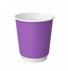 Бумажный двухслойный стакан для горячих напитков ProstoKap Фиолетовый 250 мл диаметр 80 мм